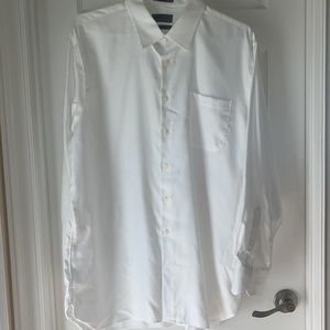 John W. Nordstrom White Dress Shirt 17.5-35. NWOT